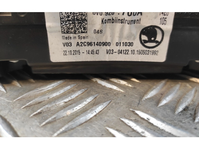 Панель приборов 6V0920700A, 6V0920700A Skoda Fabia Mk3 (NJ)