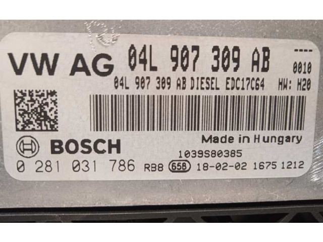 Блок управления двигателя 04L907309AB, 0281031786 Audi Q3 F3