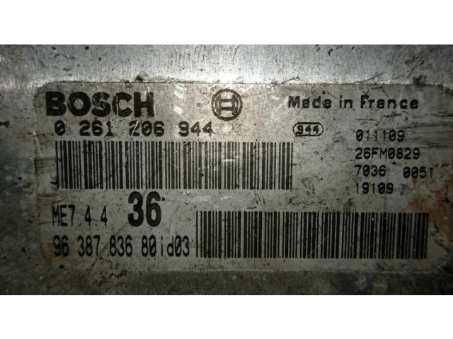 Řídící jednotka 9638783680, 0261206944 Citroen Berlingo 2002