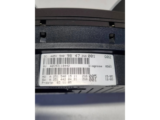 Přístrojová deska Mercedes-Benz R W251 2005 A2515401511, A2515409847