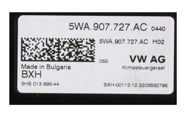 Блок управления климат-контролем 5WA907727AC Volkswagen Caddy