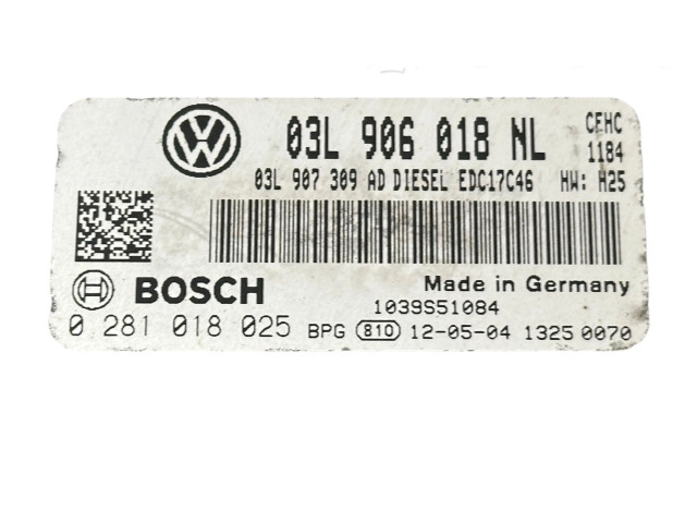 Řídící jednotka 03L906018NL, 0281018025   Volkswagen Caddy 2011