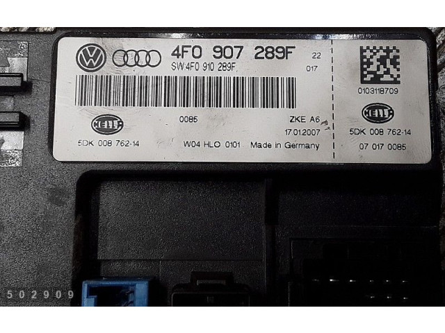 Řídící jednotka 4f0907289f, 4f0910289f Audi A6 S6 C6 4F 2007