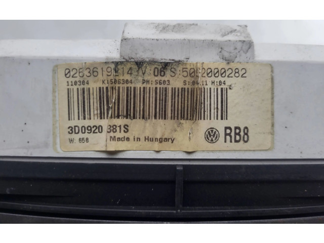 Панель приборов 3D0920881S, 0263619214   Volkswagen Phaeton       