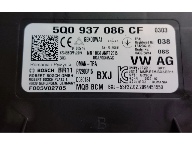 Блок комфорта 5Q0937086CF, F005V02785   Skoda Kodiaq   