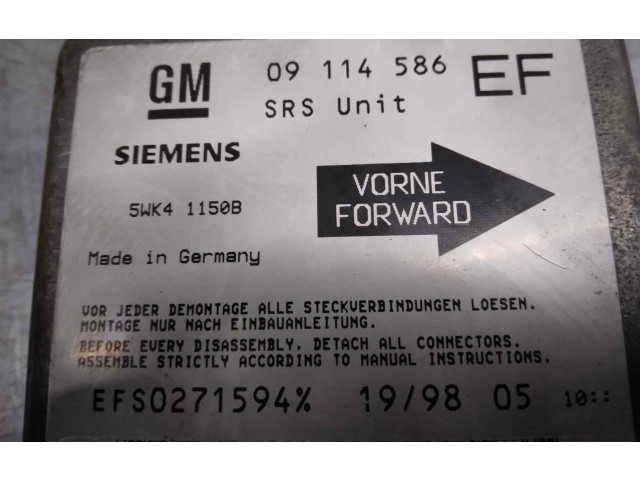 Блок подушек безопасности 09114586, 5WK41150B   Opel Tigra A