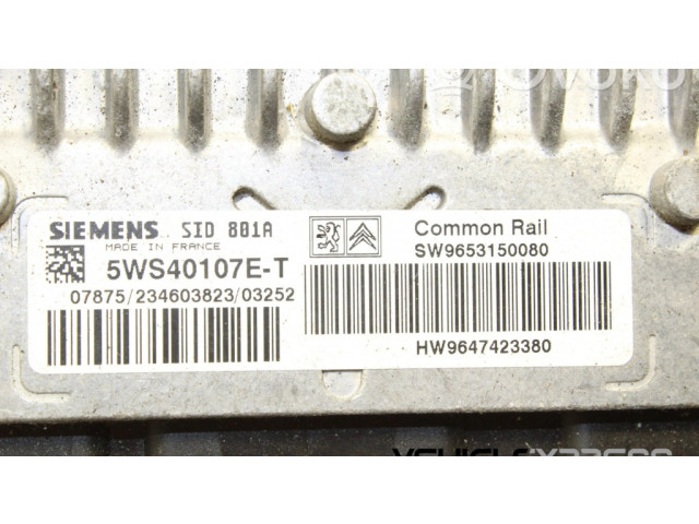 Блок управления двигателя 9653150080, 5WS40107ET   Peugeot 406