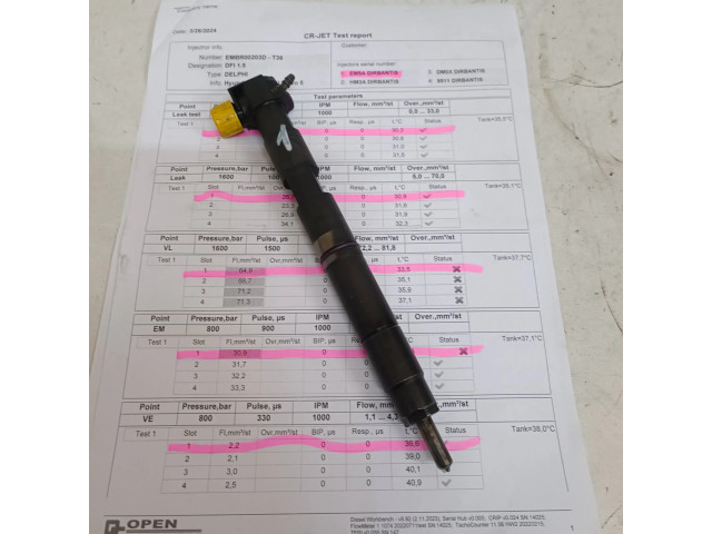Vstřikovač EMBR00203D, 338002A780 Hyundai i30 pro naftový motor 1.4 D4FC