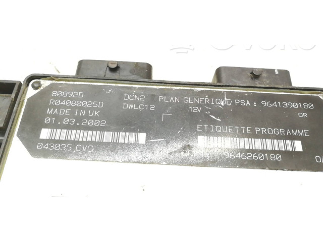 Řídící jednotka 9646260180, 80892D   Citroen Berlingo 1997