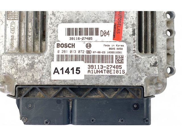 Блок управления двигателя 3911627485, 3911327485   KIA Carens II