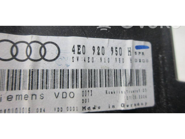 Přístrojová deska Audi A8 S8 D3 4E 2006 4E0920950H