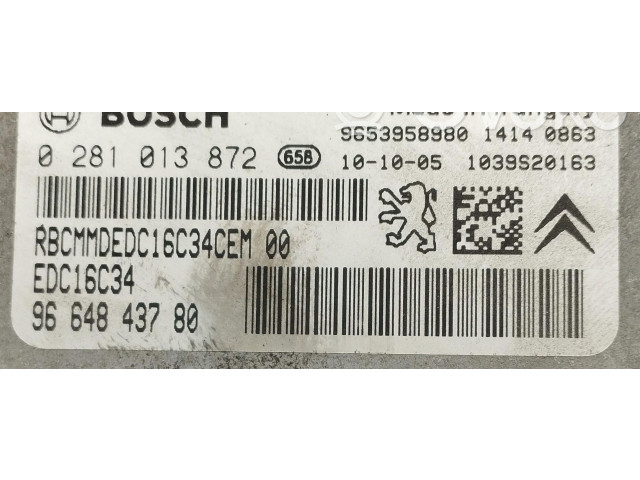 Комплект блоков управления 0281013872, 0281013872   Peugeot Partner