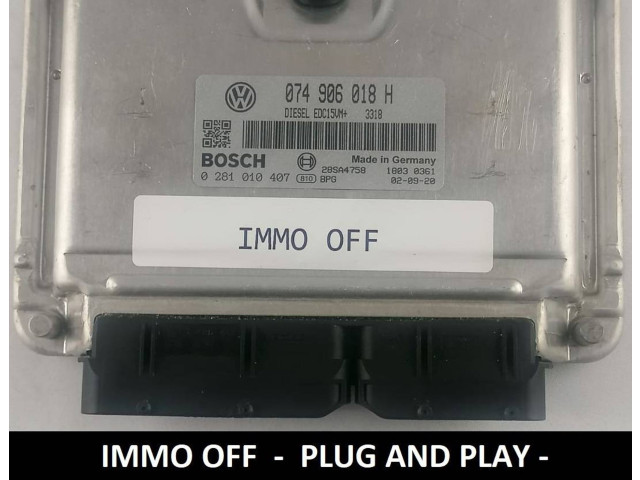 Блок управления двигателя 074906018H, 0281010407   Volkswagen Transporter - Caravelle T4