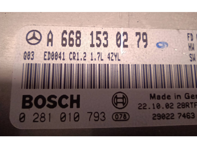 Блок управления двигателя A6681530279, 290227463 Mercedes-Benz A W168