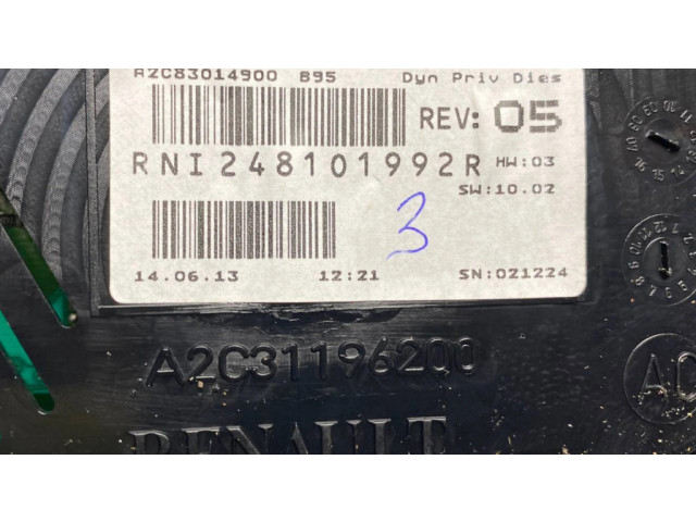 Панель приборов 248101992R, A2C83014900   Renault Megane III       