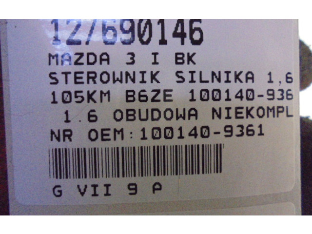 Блок управления двигателем Блок управления 100140-9361, 100140-9361 Mazda 3 I