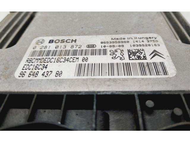 Блок управления двигателем ECU 9664843780   Citroen Berlingo    