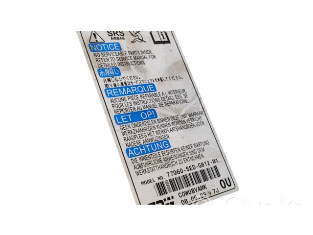 Блок подушек безопасности 77960SEDG812M1 Honda Accord