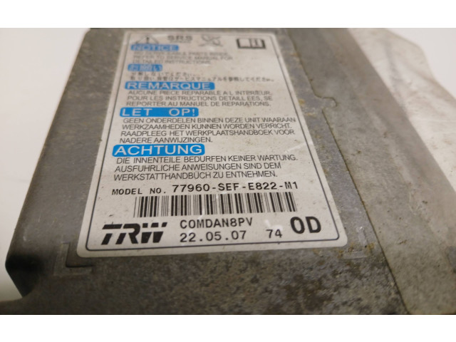 Блок подушек безопасности 77960SEFE822M1 Honda Accord
