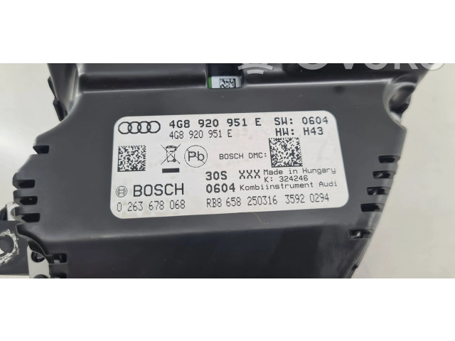 Přístrojová deska Audi A6 S6 C7 4G 2017 4G8920951E, 0263678068