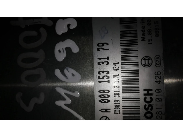 Řídící jednotka A0001533179, 0281010426 Mercedes-Benz A W168 2000