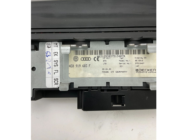 Дисплей 4E0919603F, 6312DC037513407 Audi A8 S8 D3 4E