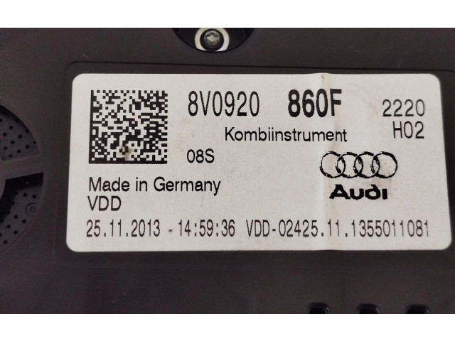 Панель приборов 8V0920860F Audi A3 S3 A3 Sportback 8P