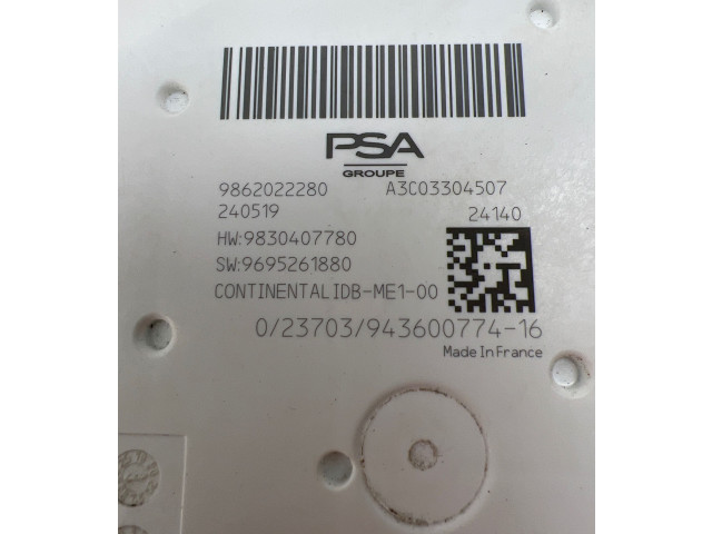 Pojistková skříňka 9862022280, 9830407780 Peugeot 3008 III 2025