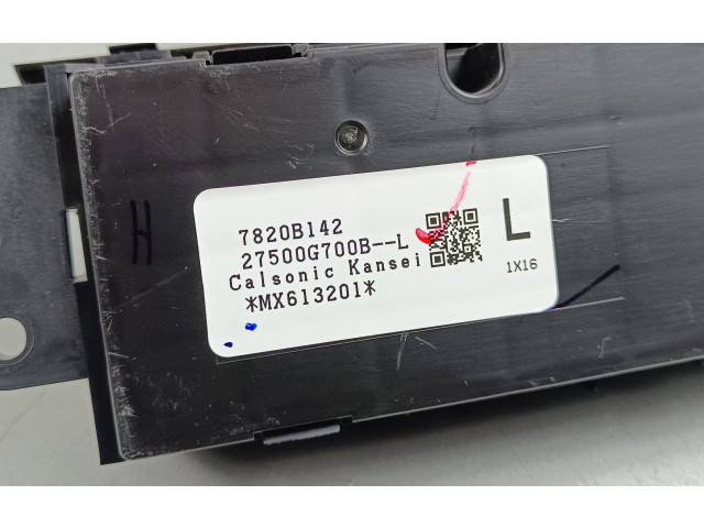 Блок управления климат-контролем 7820B142, 27500G700B Mitsubishi Outlander IV