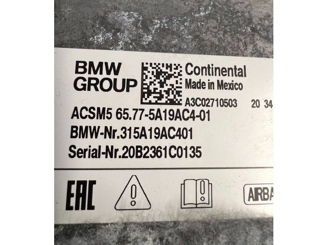 Блок подушек безопасности 5A19AC4, 65775A19AC4 BMW X3 G01