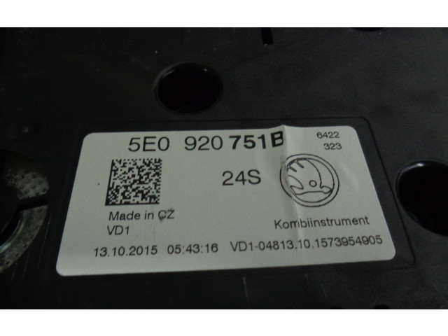 Панель приборов 5E0920751B, 5E0920751B   Skoda Octavia Mk3 (5E)       