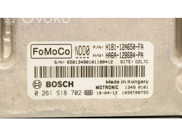 Блок управления двигателя 0261S18702, H1B1-12A650-F   Ford Fiesta