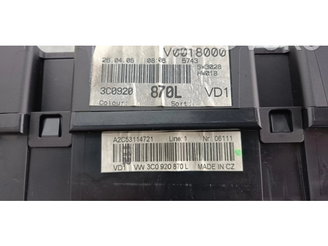 Панель приборов 3C0920870L   Volkswagen PASSAT       