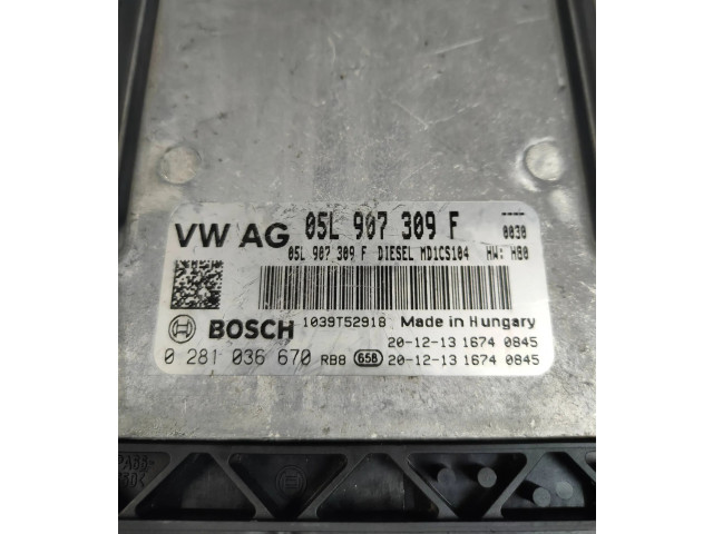Řídící jednotka 05L907309F, 0281036670 Volkswagen Transporter - Caravelle T6 2017