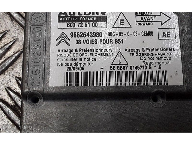 Блок подушек безопасности 9662643980 Citroen C4 I