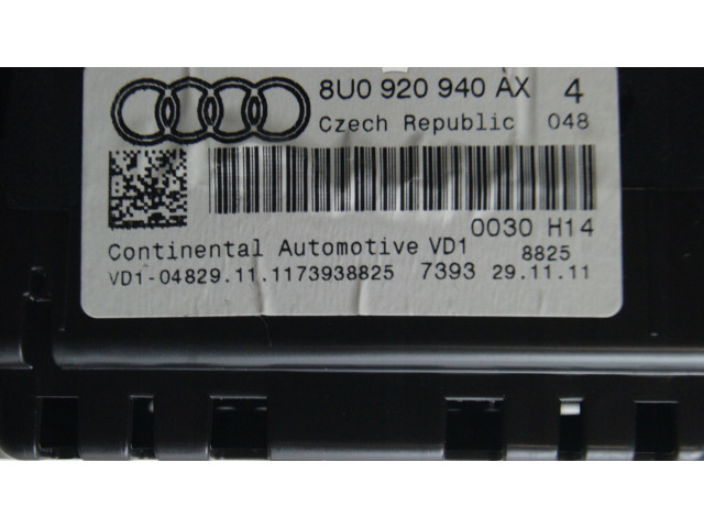 Панель приборов 8U0920940AX, 113185KM Audi Q3 8U