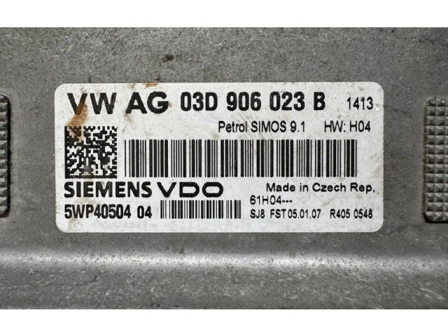 Блок управления двигателя 03D906023B, 5WP4050404 Skoda Fabia Mk2 (5J)