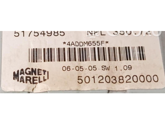 Комплект блоков управления 843A1000 Fiat Idea