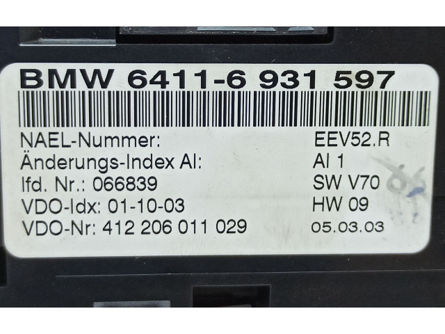 Блок управления климат-контролем 6931597, 412206011029 BMW Z4 E85 E86