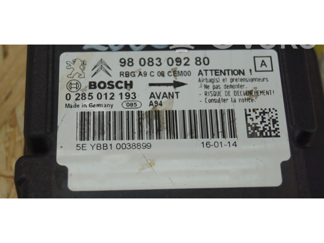 Блок подушек безопасности 9808309280 Peugeot 2008 I