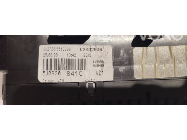 Панель приборов 5J0920841C, SKZ7Z015513886 Skoda Fabia Mk2 (5J)