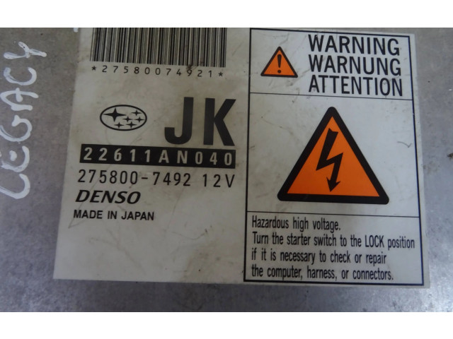 Блок управления двигателя 2758007492, 275800-7492 Subaru Legacy
