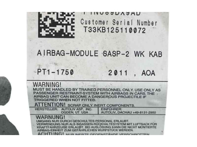 Подушка безопасности для колен P1NU89DX9AD   Jeep Grand Cherokee