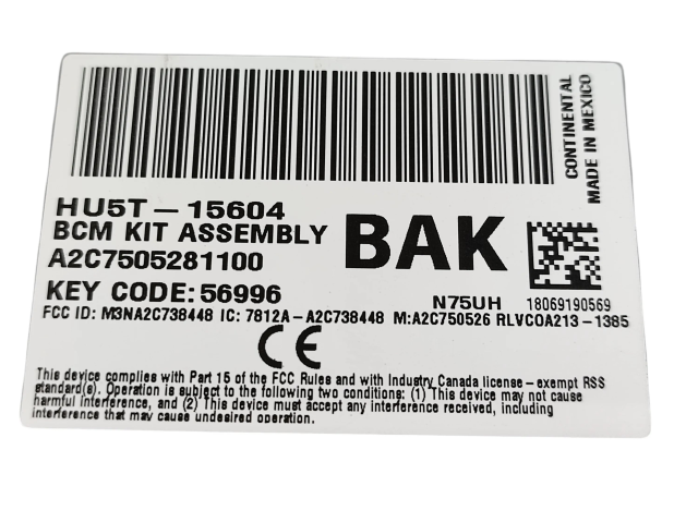 Pojistková skříňka Řídící jednotka BSM A2C7505281100, DG9T14B476 Ford Edge II 2015