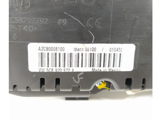 Спидометр (приборный щиток)    5C6920872A, A2C80008100   Volkswagen Jetta VI