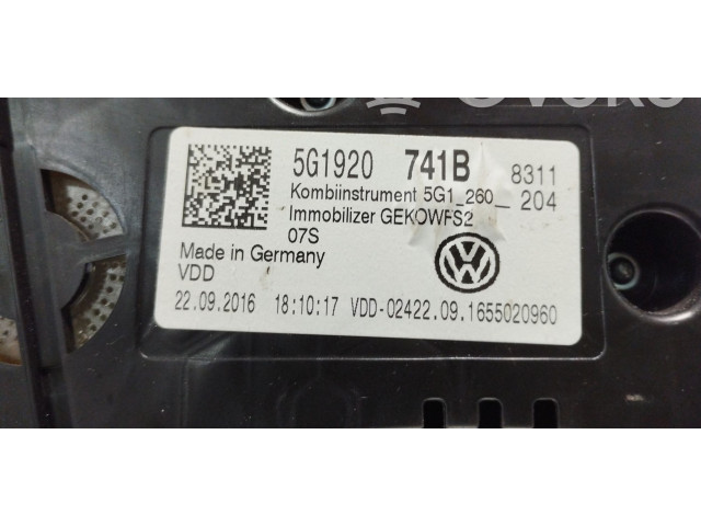 Geschwindigkeitsmesser Cockpit 5G1920741B, A2C99139400   Volkswagen Golf VII       