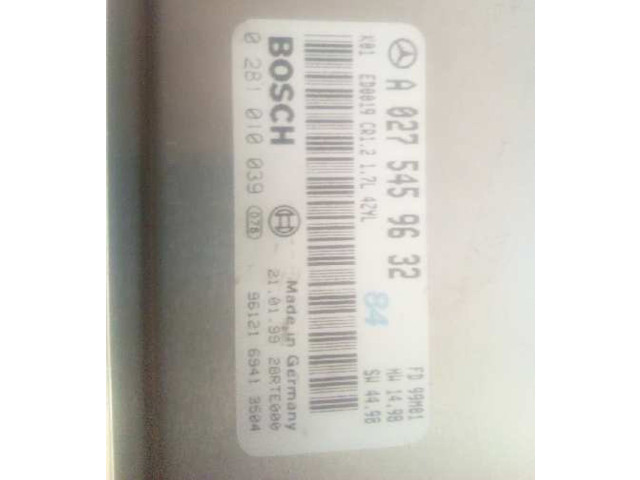Блок управления двигателя 0281010039 Mercedes-Benz A W168