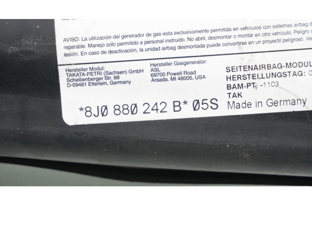 Подушка безопасности в сиденье 8J0880242B, 8J0880242B Audi TT TTS Mk2
