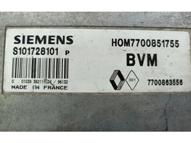 Блок управления двигателем Блок управления 7700863556 Renault Clio I
