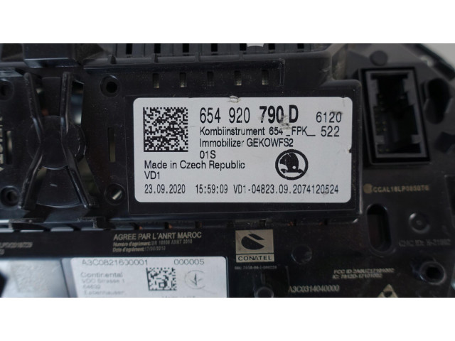 Панель приборов 654920790D LICZNIK VIRTUAL ZEGARY LCD SKODA KAMIQ SCALA Skoda Scala